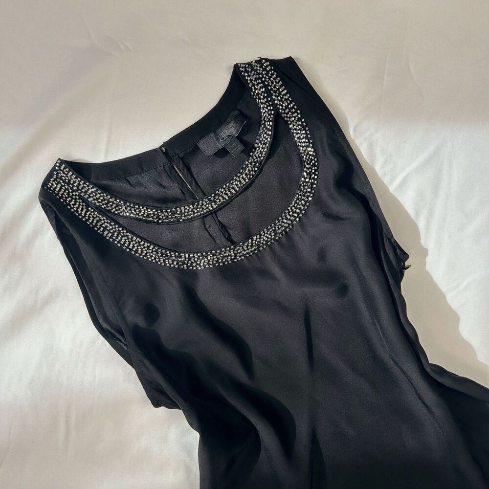 banana republic | size xs | 100% silk black sleeveless blouse - Picture 2 of 4